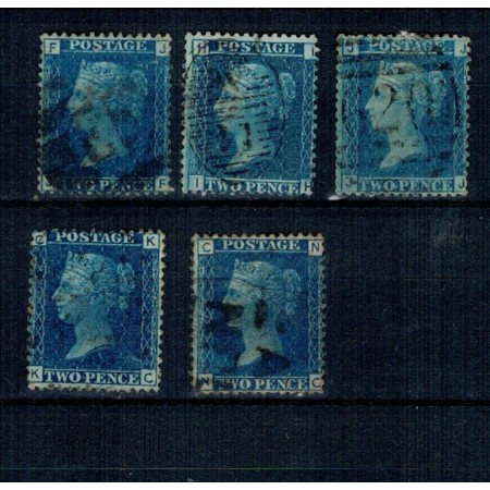 Marea Britanie 1858/1869 - Mi.No.17 - Lot 5 marci stampilate Marea Britanie 1858/1869 - Mi.No.17 - Lot 5 marci stampilate
