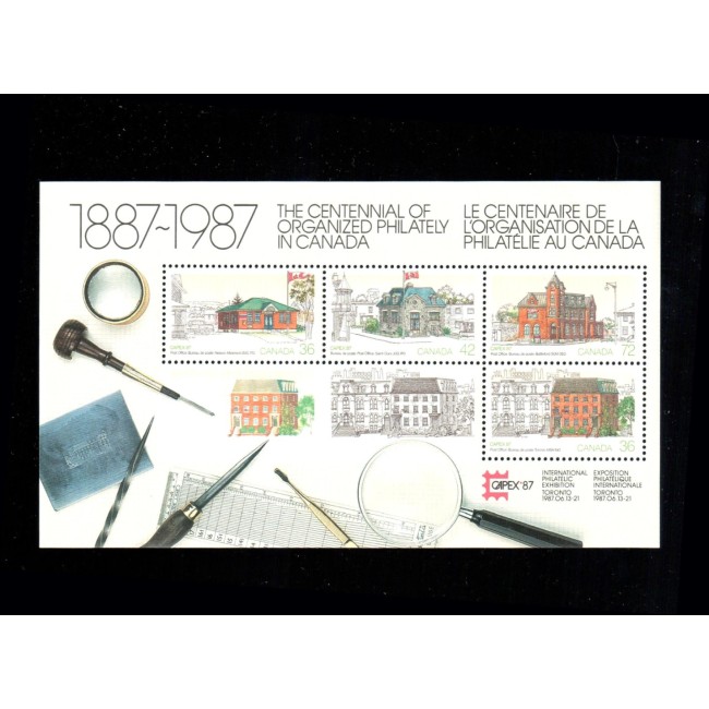 Canada 1987 - Expo Capex, clădiri, bloc neuzat