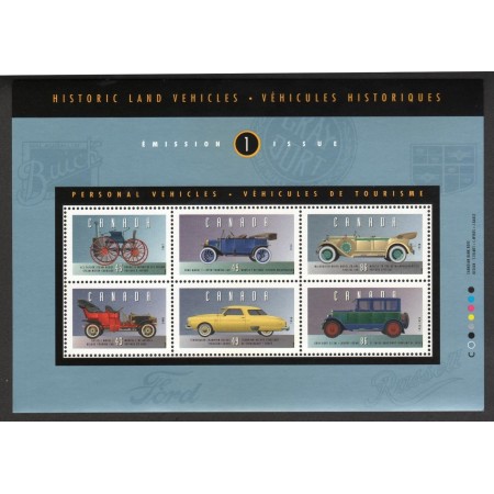Canada 1993 - Mașini de epoca, bloc neuzat Canada 1993 - Mașini de epoca, bloc neuzat