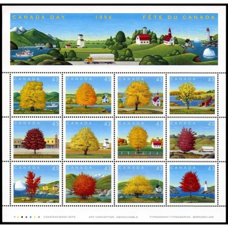 Canada 1994 - Ziua Canadei, copaci, minicoala neuzata Canada 1994 - Ziua Canadei, copaci, minicoala neuzata