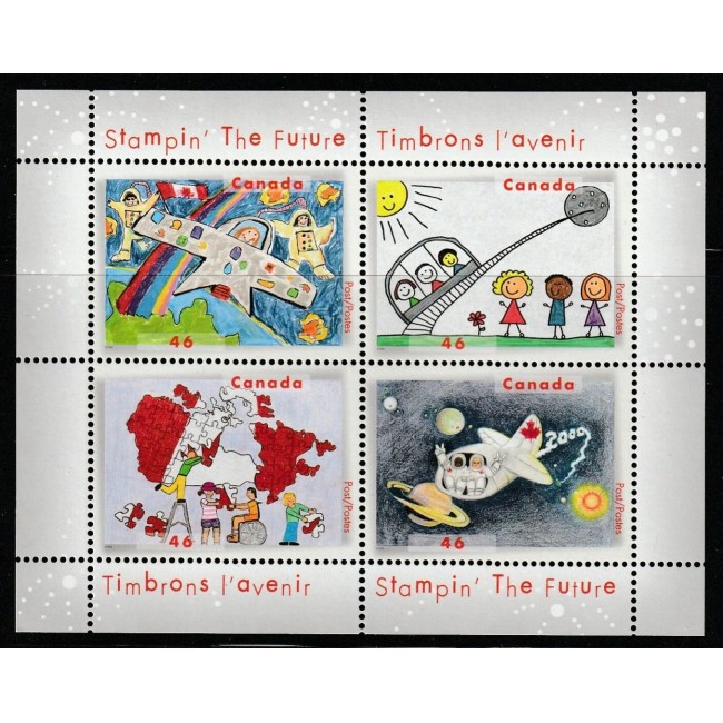 Canada 2000 - Timbrele in viitor, desene, bloc neuzat