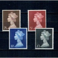 Marea Britanie 1969 - Uzuale Regina Elisabeta II, valori mari, serie neuzata