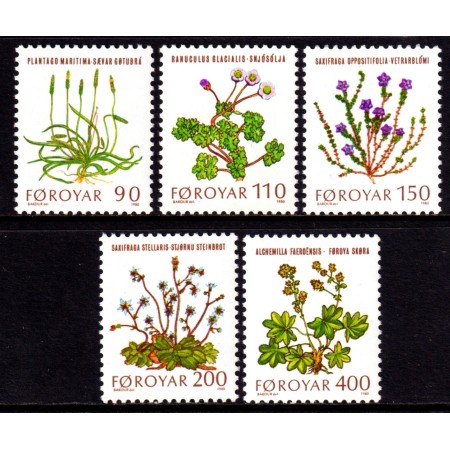 Insulele Feroe 1980 - Flori sălbatice, flora, serie neuzata Insulele Feroe 1980 - Flori sălbatice, flora, serie neuzata
