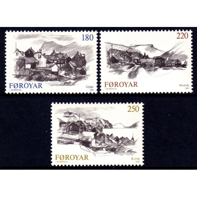 Insulele Feroe 1982 - Satele din Feroe, vederi, serie neuzata Insulele Feroe 1982 - Satele din Feroe, vederi, serie neuzata