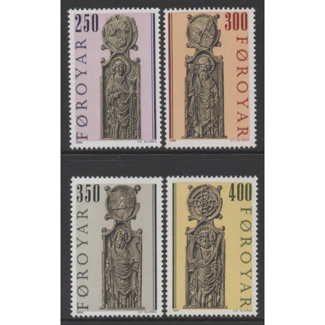 Insulele Feroe 1984 - Sculpturi din biserica Kirjubour, serie neuzata