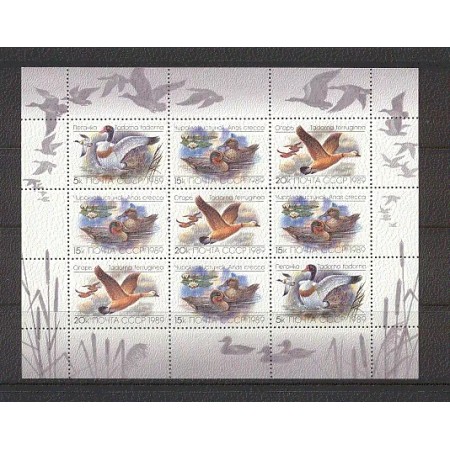 URSS 1989 - Păsări, rate, minicoala neuzata