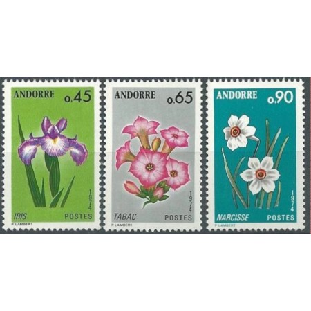 Andorra (Fr) 1974 - Flori, serie neuzata