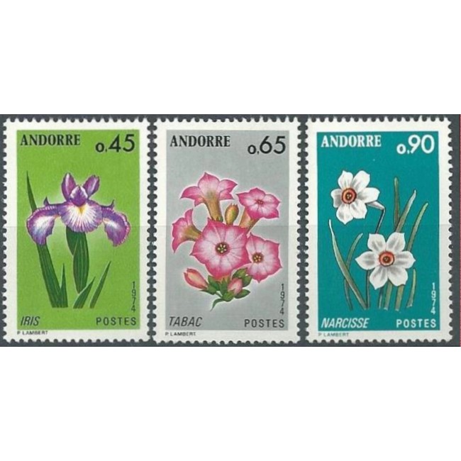 Andorra (Fr) 1974 - Flori, serie neuzata