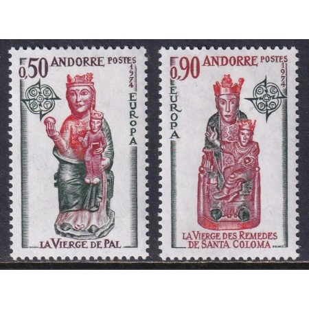 Andorra (Fr) 1974 - Europa, statui, CEPT, serie neuzata Andorra (Fr) 1974 - Europa, statui, CEPT, serie neuzata