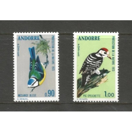 Andorra (Fr) 1973 - Păsări, serie neuzata Andorra (Fr) 1973 - Păsări, serie neuzata