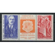 Andorra (Fr) 1990 - Generalul de Gaulle, serie neuzata