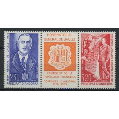 Andorra (Fr) 1990 - Generalul de Gaulle, serie neuzata