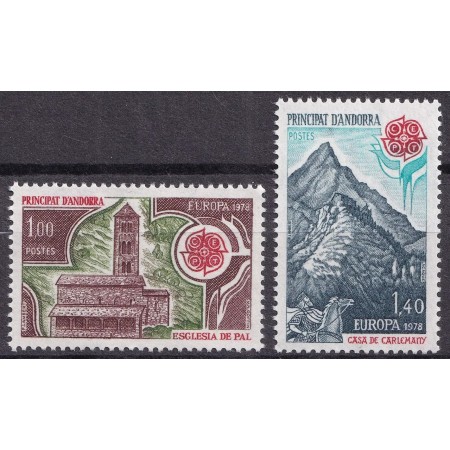 Andorra (Fr) 1978 - Europa, monumente, CEPT, serie neuzata Andorra (Fr) 1978 - Europa, monumente, CEPT, serie neuzata