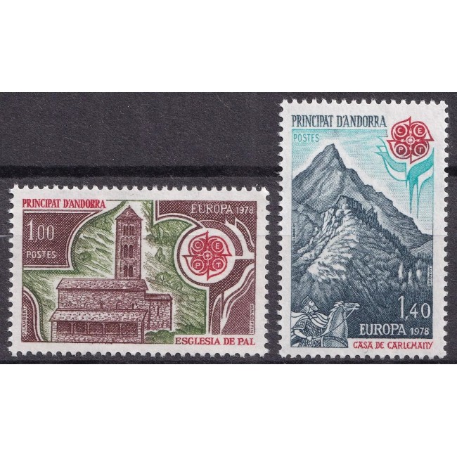 Andorra (Fr) 1978 - Europa, monumente, CEPT, serie neuzata
