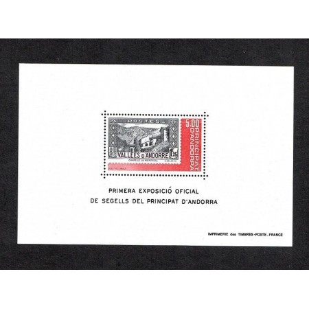 Andorra (Fr) 1982 - Expo filatelic, timbru pe timbru, colita neuzata Andorra (Fr) 1982 - Expo filatelic, timbru pe timbru, colita neuzata