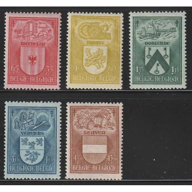 Belgia 1946 - Steme, serie neuzata Belgia 1946 - Steme, serie neuzata