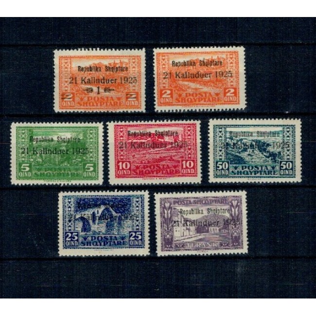 Albania 1925 - Proclamarea republicii, supratipar, serie neuzata Albania 1925 - Proclamarea republicii, supratipar, serie neuzata