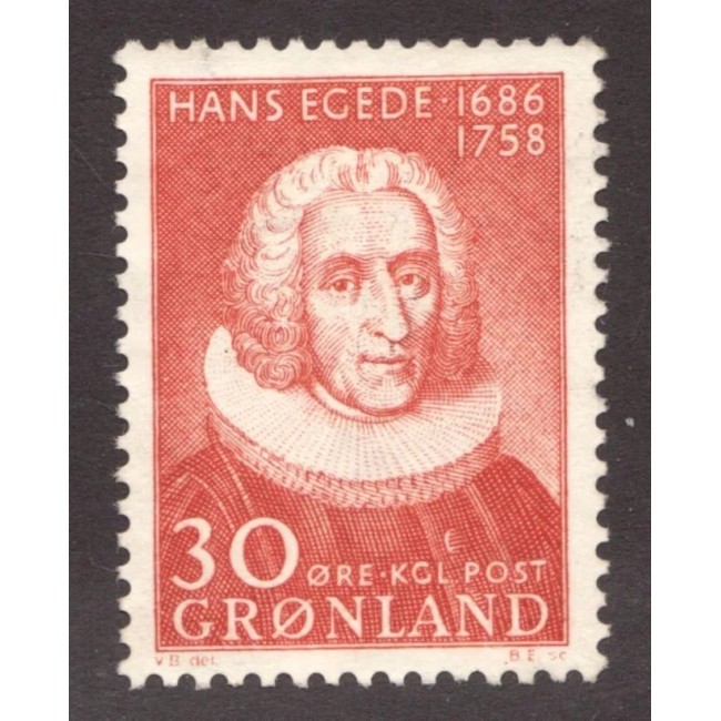 Groenlanda 1958 - Misionarul Hans Egede, personalități, neuzat Groenlanda 1958 - Misionarul Hans Egede, personalități, neuzat