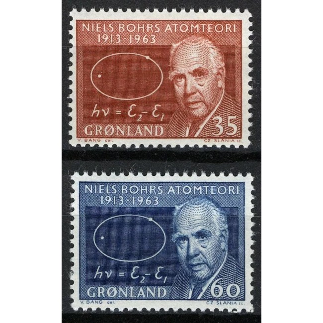 Groenlanda 1963 - Niels Bohr, fizician, serie neuzata Groenlanda 1963 - Niels Bohr, fizician, serie neuzata