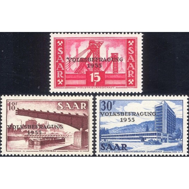 Saar 1955 - Referendum, supratipar, serie neuzata Saar 1955 - Referendum, supratipar, serie neuzata