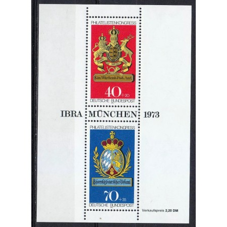 Bundes 1973 - Expo filatelic, IBRA, colita neuzata