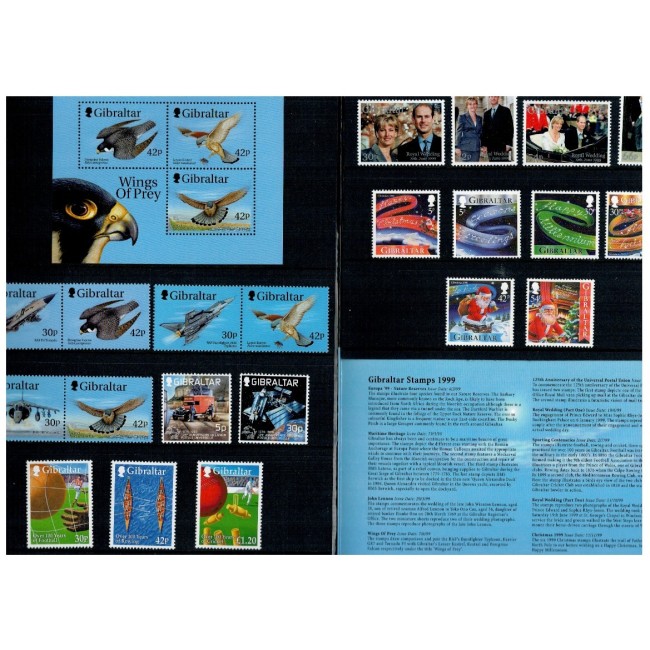 Gibraltar 1999 - Folder cu toate timbrele emise, neuzat