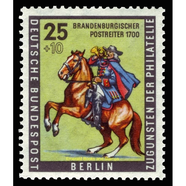 Berlin 1956 - Ziua mărcii poștale, cal, călăreț, neuzat