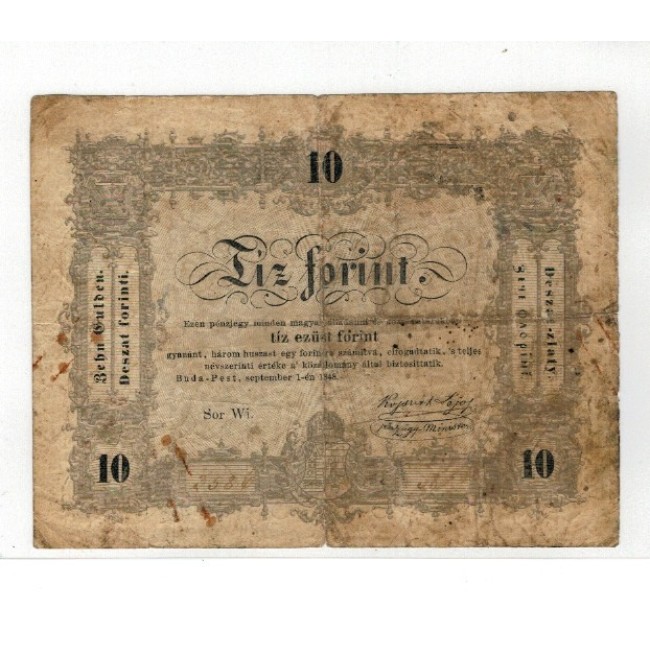Ungaria 1848 - 10 forint, circulata