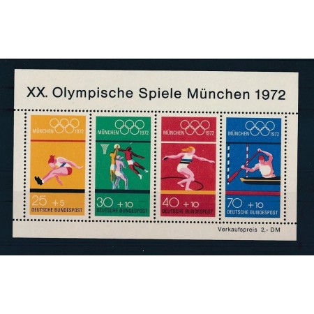 Bundes 1972 - Jocurile Olimpice, sport, colita neuzata Bundes 1972 - Jocurile Olimpice, sport, colita neuzata
