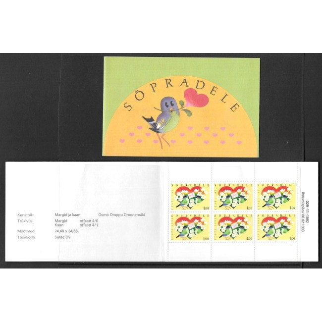 Estonia 1993 - Greeting stamp, carnet filatelic neuzat