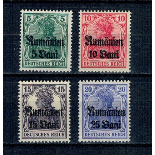 1917 - Ocupatia germana in Romania, Mi.No.8-11 neuzate