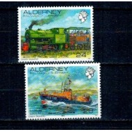 Alderney 1992 - Transport, uzuale, locomotiva. vapor, serie neuzata