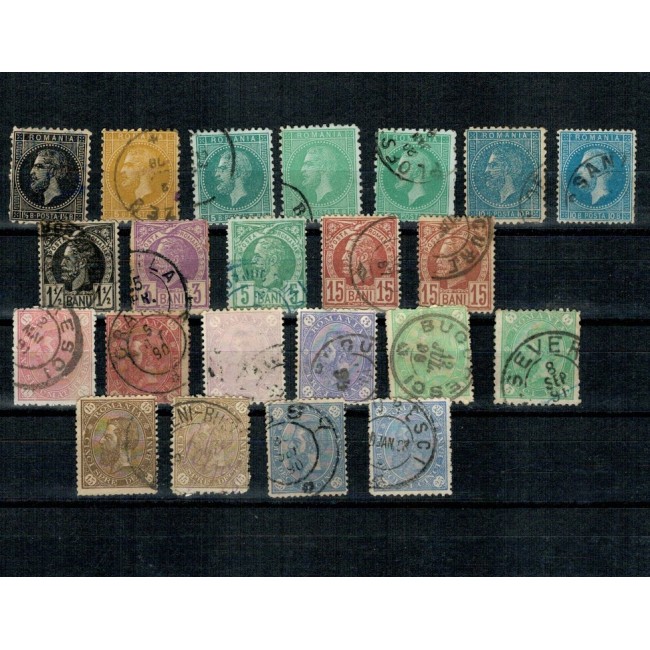 Romania 1872-1890 - Lot timbre vechi, Carol I, stampilate