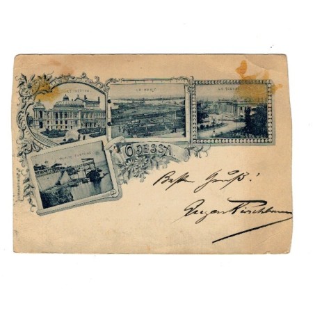 Odesa, Odessa, 1896 - Carte postala expediata in Germania, litho, deteriorat