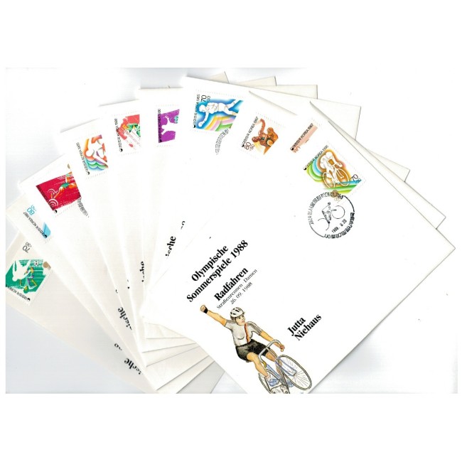 Korea de Sud 1985-1987 - Jocurile Olimpice, sport, set 10 plicuri
