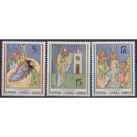 Cipru 1991 - Crăciun, religie, serie neuzata Cipru 1991 - Crăciun, religie, serie neuzata