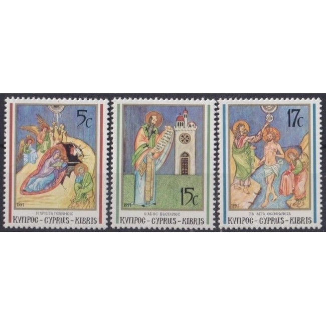 Cipru 1991 - Crăciun, religie, serie neuzata