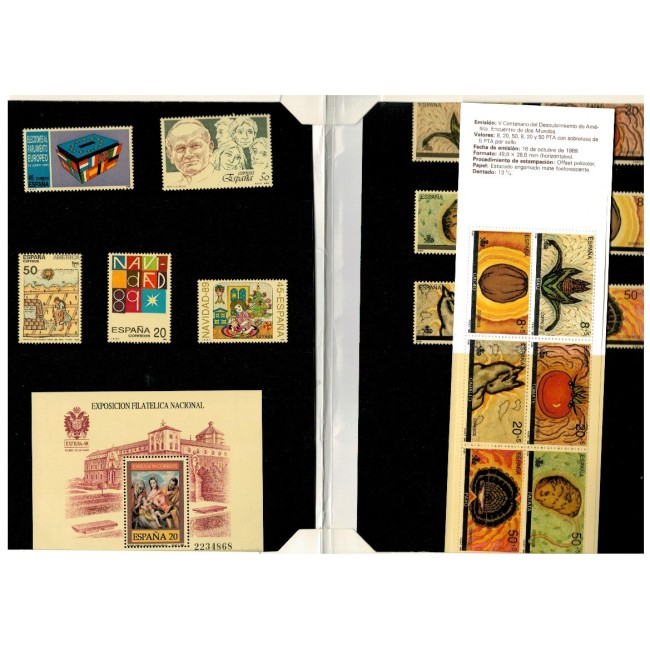 Spania 1989 - Folder cu timbrele si colitele emise, neuzate