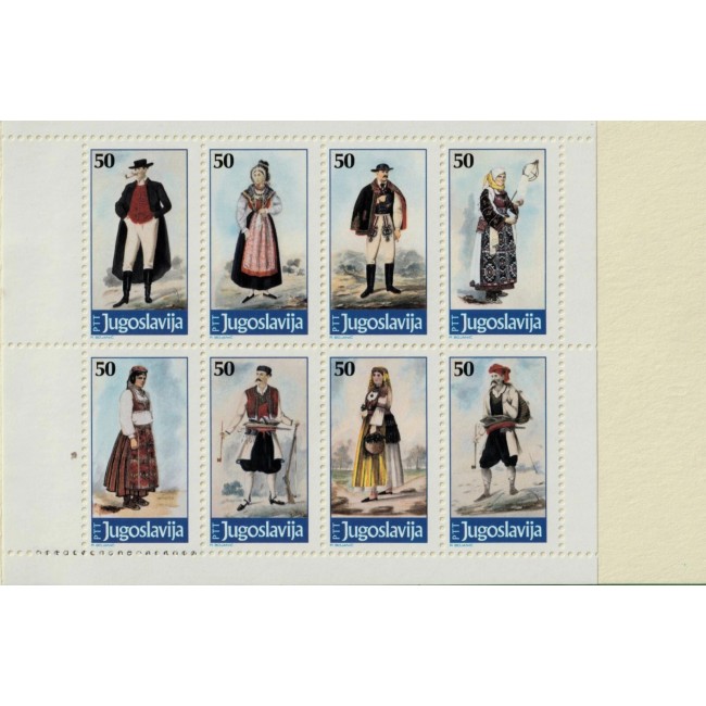 Iugoslavia 1986 - Costume tradiționale, serie neuzata in carnet Iugoslavia 1986 - Costume tradiționale, serie neuzata in carnet