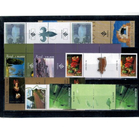 Aland (Finlanda) - Lot timbre neuzate, perechi cu punte