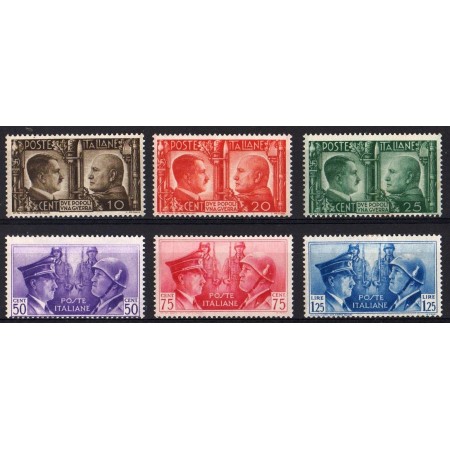 Italia 1941 - Frăția de arme, Hitler si Mussolini, serie neștampilata cu sarniere