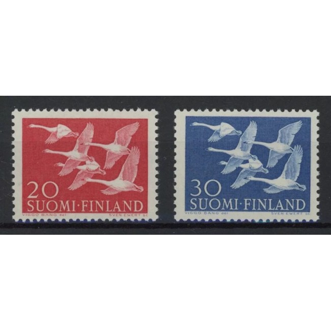 Finlanda 1956 - Păsări, serie neuzata