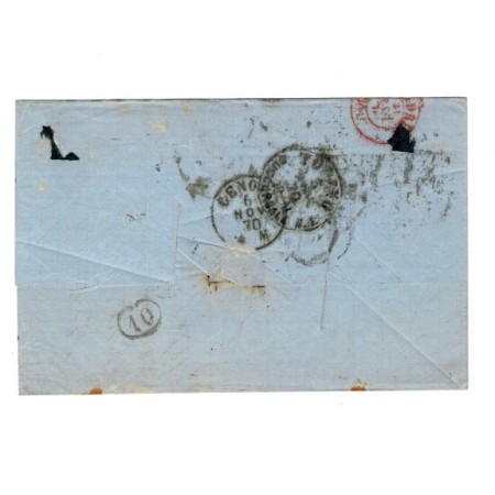 Spania 1870 - Plic circulat Cadiz - Genova Spania 1870 - Plic circulat Cadiz - Genova