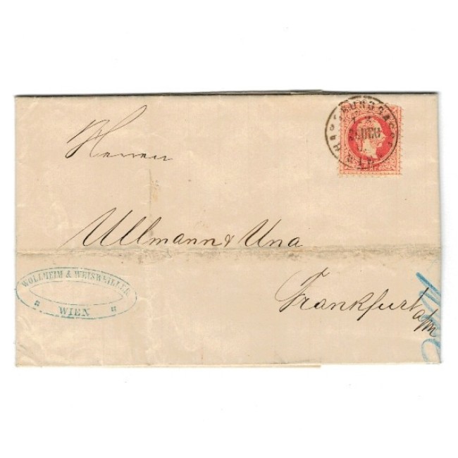 Austria 1868 - Plic circulat Wien - Frankfurt am Main