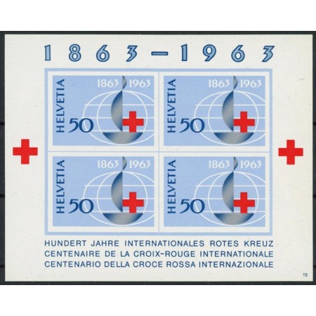 Elvetia 1963 - Crucea Rosie, colita neuzata Elvetia 1963 - Crucea Rosie, colita neuzata