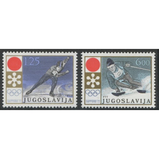 Iugoslavia 1972 - Jocurile Olimpice Sapporo, sport, serie neuzata Iugoslavia 1972 - Jocurile Olimpice Sapporo, sport, serie neuzata