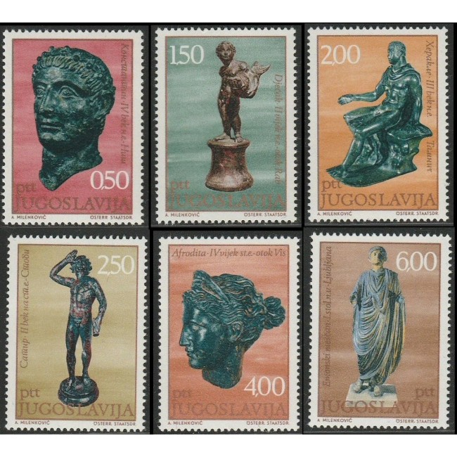 Iugoslavia 1971 - Statui de bronz, serie neuzata Iugoslavia 1971 - Statui de bronz, serie neuzata