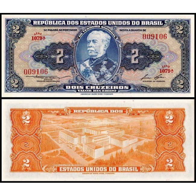 Brazilia 1954 - 2 cruzeiros UNC Brazilia 1954 - 2 cruzeiros UNC