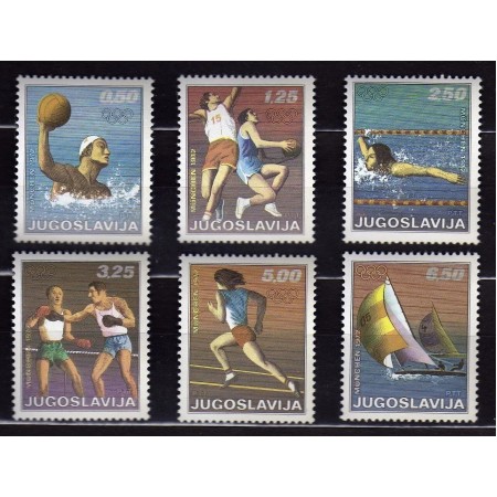 Iugoslavia 1972 - Jocurile Olimpice, sport, serie neuzata Iugoslavia 1972 - Jocurile Olimpice, sport, serie neuzata