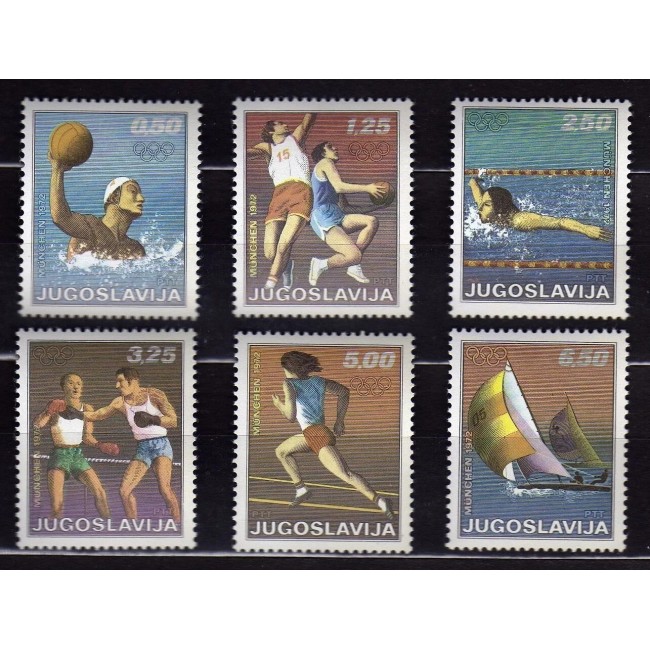 Iugoslavia 1972 - Jocurile Olimpice, sport, serie neuzata Iugoslavia 1972 - Jocurile Olimpice, sport, serie neuzata